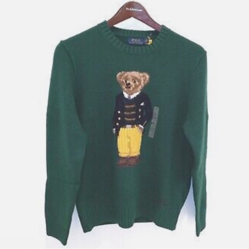 NEW WITHOUT TAGS Polo by Ralph Lauren Green Bear Sweater for Men